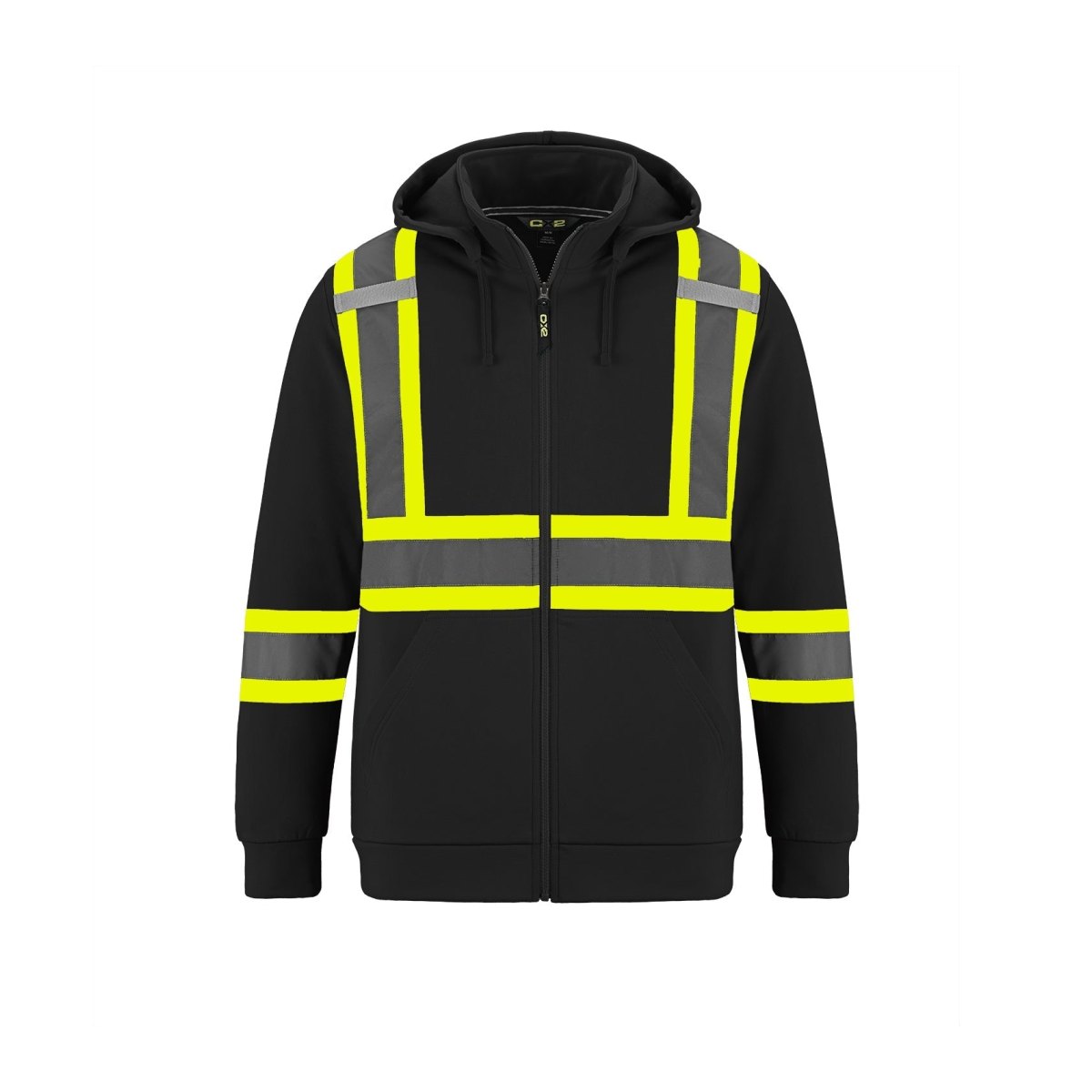 CX2 - L01380 - Chandail À Capuchon Haute-Visibilité En Polyester À Fermeture À Glissière.